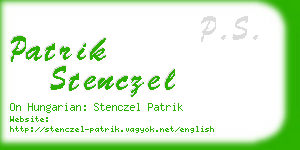 patrik stenczel business card